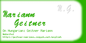 mariann geitner business card